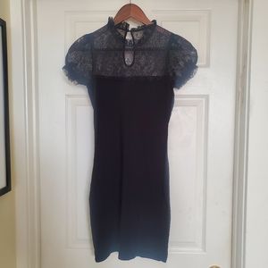 Bebe Lace Collar Bodycon Dress